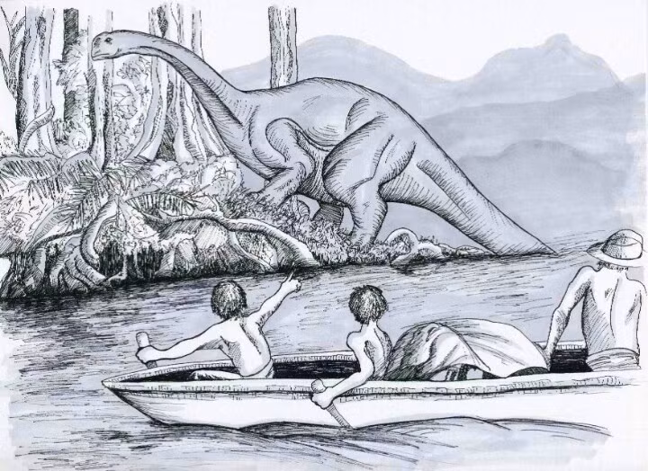  Trở thành biểu tượng văn hóa đại chúng. Mokele-mbembe xuất hiện trong phim, truyện tranh và các chương trình truyền hình, thu hút sự quan tâm của hàng triệu người. Ảnh: Pinterest.