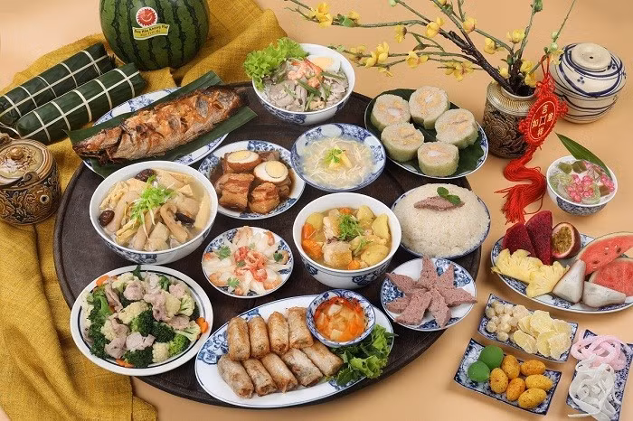 Mâm cỗ Tất niên miền Nam. Ảnh: ST.