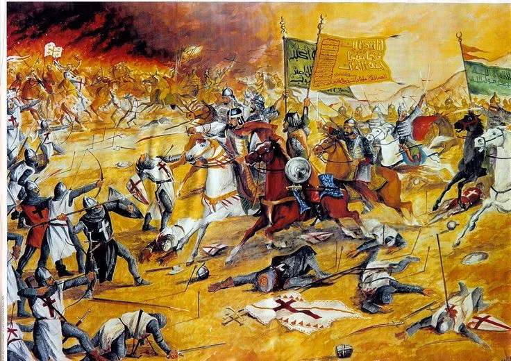  5. Quân Hồi giáo dùng hỏa công. Saladin cho đốt cỏ khô quanh trại địch, khiến quân Thập tự ngạt khói, mất sức và không thể chống trả hiệu quả. Ảnh: Pinterest.