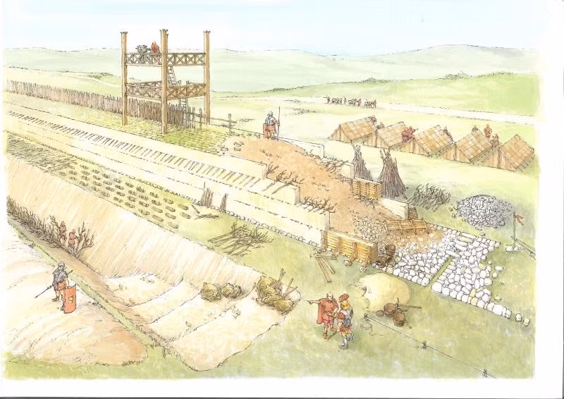  Ngắn hơn nhưng “tham vọng” hơn Tường Hadrian. Vallum Antonini dài khoảng 63 km, ngắn hơn Tường Hadrian, song được xây xa hơn về phía bắc gần 160 km, thể hiện nỗ lực kiểm soát các bộ tộc Caledonia hiếu chiến. Ảnh: scarf.scot.