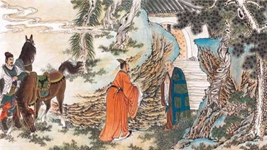 Yên vương Chu Đệ tham kiến hòa thượng Diêu Quảng Hiếu. Ảnh: Soundofhope.