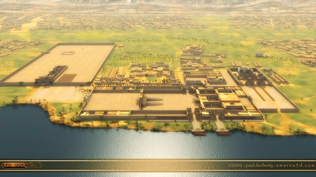  Biệt danh “thành phố Pharaoh dị giáo”. Do đi ngược truyền thống đa thần lâu đời, Akhenaten bị các triều đại sau coi là kẻ dị giáo. Thành phố Amarna vì thế mang tiếng xấu và bị cố tình lãng quên sau khi ông qua đời. Ảnh: Pinterest.