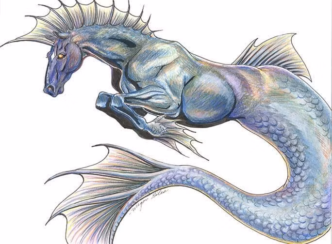  6. Được xem là thần hộ mệnh của thủy thủ. Người Hy Lạp cổ tin rằng Hippocampus sẽ bảo vệ tàu bè giữa đại dương đầy hiểm nguy. Ảnh: Pinterest.