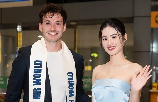Ý Nhi ra sân bay đón đương kim Mr World 2019 đến Việt Nam