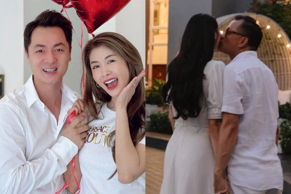 Hà Kiều Anh hôn chồng đại gia, Đăng Khôi tặng vợ dép 130 triệu
