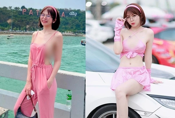 Ngượng đỏ mặt hot girl xinh đẹp mặc hở bạo khoe vòng một