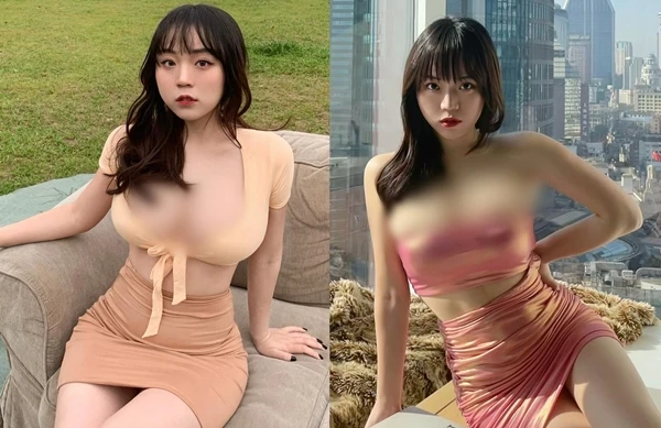 Hot girl xinh đẹp nghiện mốt áo quây, o ép vòng một “ná thở”