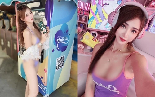Đỏ mặt trước hot girl vô tư mặc bikini đi mua kem