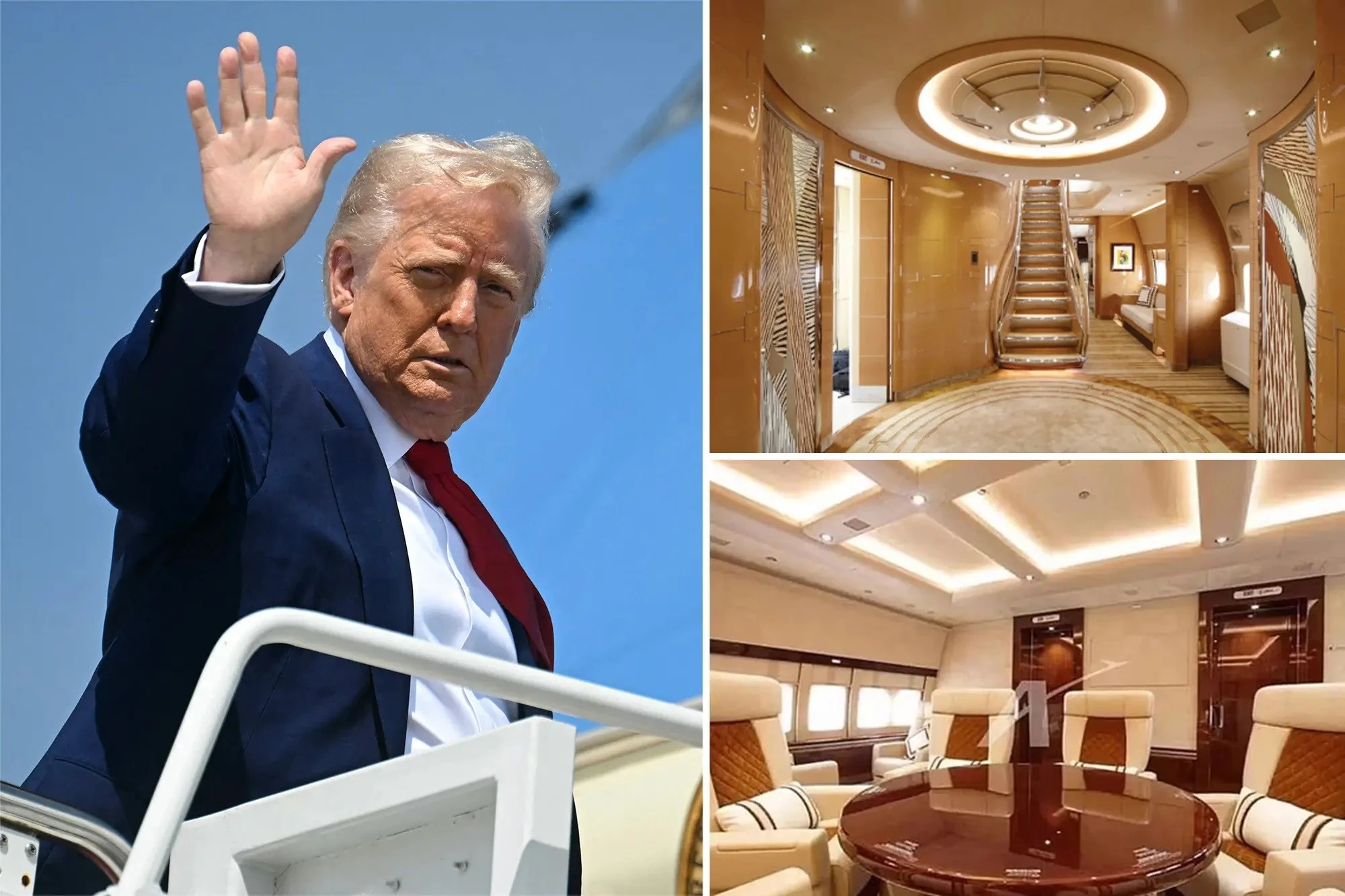Ngắm "cung điện bay" Hoàng gia Qatar tặng Tổng thống Trump 