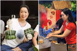 Thông lệ gói bánh chưng của gia đình NSND Trịnh Kim Chi vào dịp Tết