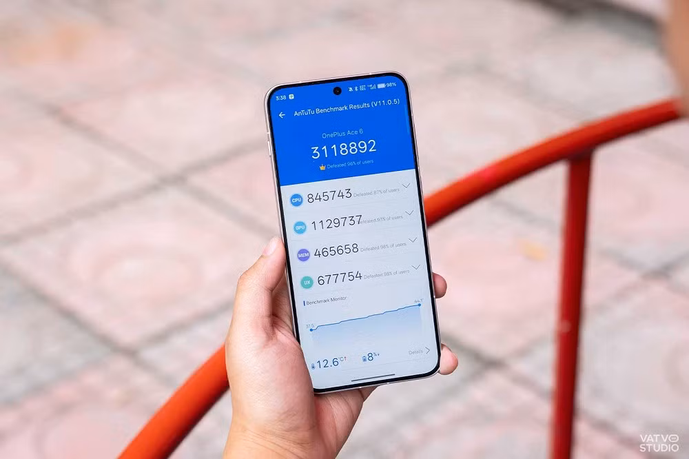 Thời lượng sử dụng lên tới 2 ngày, chơi game nặng liên tục hơn 5 giờ, xem video tới 30 giờ. (Ảnh: Vatvostudio)