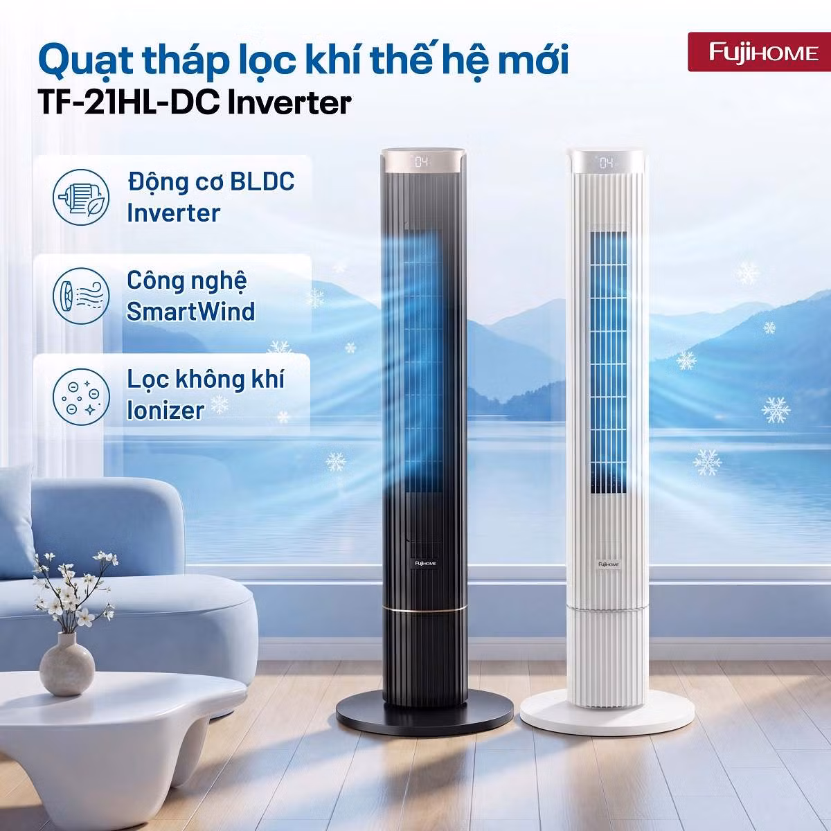 Trong khi đó, Fujihome tập trung vào việc cải thiện môi trường sống thông qua sự kết hợp giữa quạt tháp thông minh SmartWind TF-21HL-DC Inverter và máy lọc không khí AP5PRO, hướng tới việc duy trì luồng không khí lưu thông, giảm bụi mịn và hạn chế mùi phát sinh trong những căn hộ thường xuyên sử dụng điều hòa.