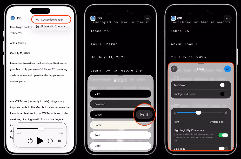 Trong khi đó, Accessibility Reader được phát triển dành cho người mắc chứng khó đọc hoặc gặp khó khăn khi tiếp cận văn bản, hỗ trợ tóm tắt nội dung và dịch thuật bằng AI theo thời gian thực.