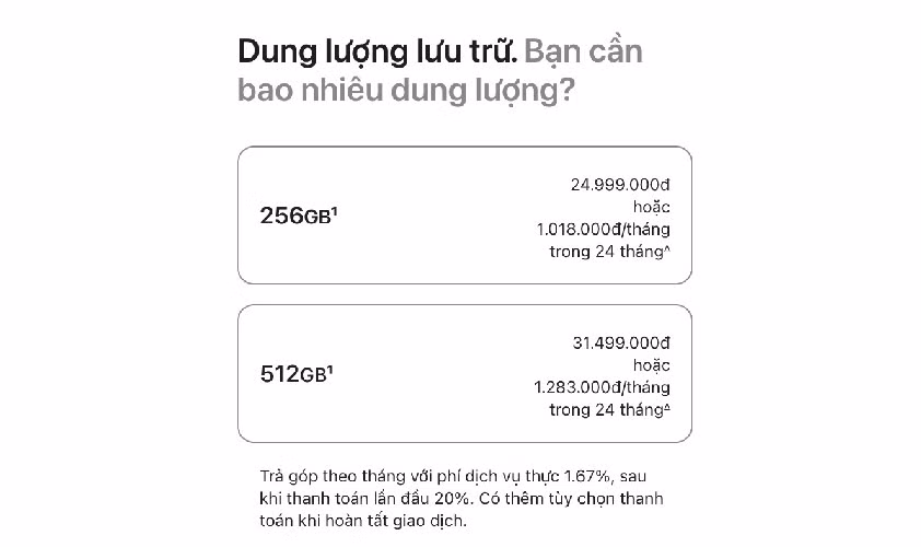 Apple chính thức khai tử bản 128 GB, toàn bộ iPhone 17 đều khởi điểm từ 256 GB trở lên.