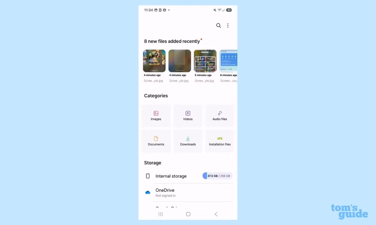 Android tích hợp quản lý tập tin mạnh mẽ, cho phép người dùng sao chép, chia sẻ và chỉnh sửa tệp dễ dàng như trên máy tính.(Ảnh: Tom's guide)