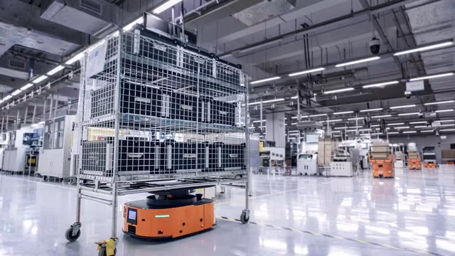 Không gian bên trong nhà máy khác hẳn hình dung về các xưởng sản xuất truyền thống khi robot di chuyển chính xác theo quỹ đạo cố định, hệ thống máy móc hoạt động gần như không phát ra tiếng ồn và môi trường được kiểm soát sạch sẽ như phòng thí nghiệm công nghệ cao.