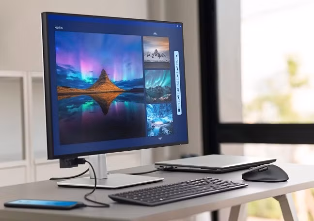 Trong khi đó, Dell UltraSharp U3225QE lại hướng tới nhóm người dùng văn phòng cao cấp với màn hình 4K 120Hz đầu tiên thuộc dòng UltraSharp, mang đến trải nghiệm cuộn trang, dựng đồ họa và thao tác đa nhiệm mượt mà hơn hẳn chuẩn 60Hz truyền thống.