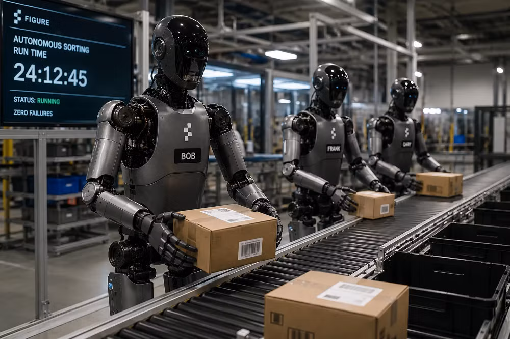 Không chỉ làm việc liên tục, robot của Figure AI còn có khả năng tự phát hiện lỗi kỹ thuật để chủ động rời dây chuyền bảo trì, trong khi một robot khác sẽ tự động tiếp quản vị trí nhằm duy trì hoạt động xuyên suốt cho toàn hệ thống logistics.