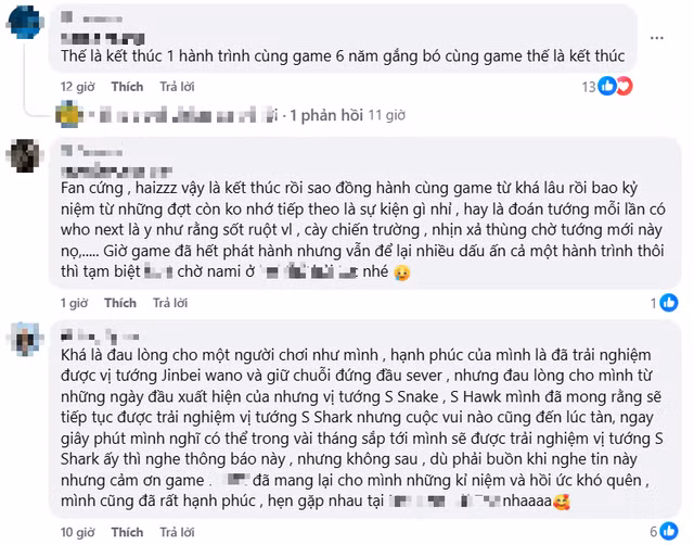 Ngay sau khi thông báo ngừng phát hành được đăng tải, hàng loạt bài viết chia sẻ cảm xúc đã xuất hiện trên các diễn đàn và hội nhóm mạng xã hội, nơi nhiều game thủ kể lại hành trình đồng hành từ những ngày đầu ra mắt, những trận chiến đáng nhớ cùng bạn bè và các cột mốc phát triển của cộng đồng trong suốt nhiều năm qua.