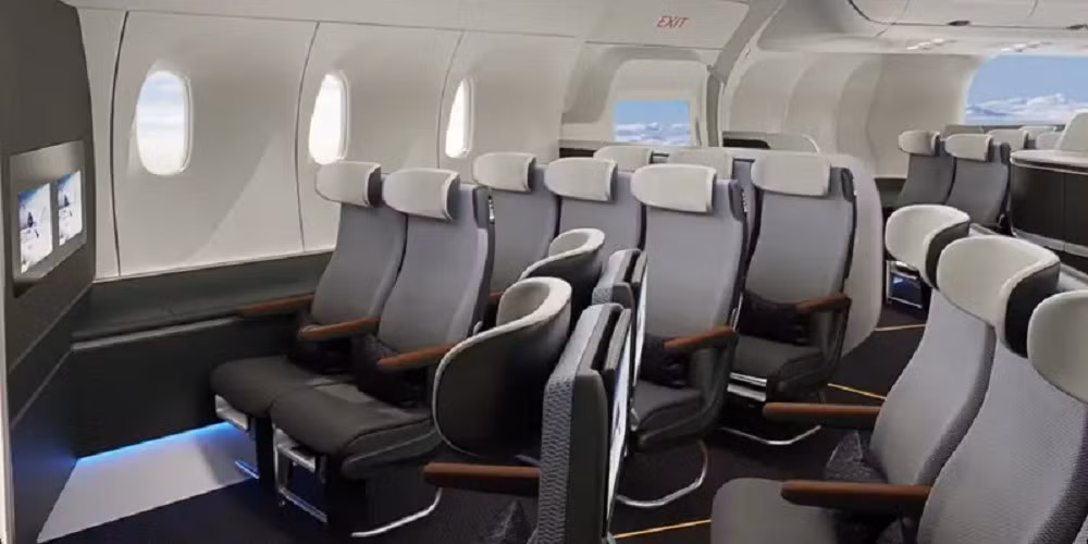 Nội thất rộng hơn cho phép bố trí 15–20 ghế mỗi hàng, thay vì chia ba dãy như Boeing 767.(Ảnh:Business Insider)