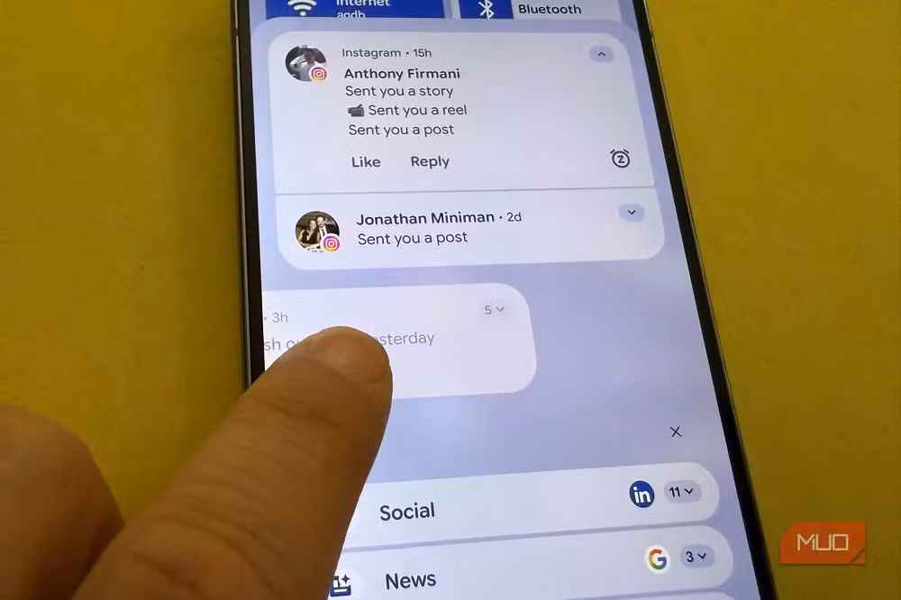 Giới công nghệ đánh giá Android hiện vẫn là nền tảng di động có hệ thống quản lý thông báo mạnh và linh hoạt bậc nhất thị trường, đặc biệt khi kết hợp Notification History với Snooze, người dùng có thể biến chiếc smartphone thành một “trợ lý thông minh” thực thụ thay vì chỉ dùng theo kiểu vuốt xoá thông báo đầy lãng phí như trước đây.(Ảnh: MUO)