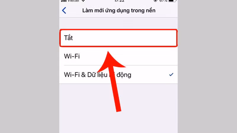 Tắt làm mới ứng dụng trong nền giúp ngăn các app tự động cập nhật khi không sử dụng.