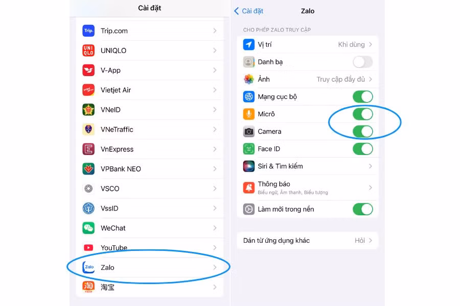 Trong trường hợp không nghe thấy tiếng hoặc không thể bật camera khi gọi video, người dùng nên kiểm tra lại quyền truy cập micro và camera trên điện thoại, bởi nhiều thiết bị vô tình tắt các quyền này khiến Zalo không thể sử dụng đầy đủ các tính năng gọi thoại và gọi video.