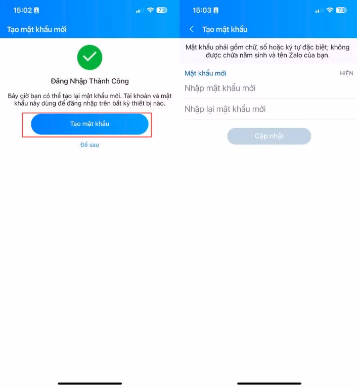 Nếu sử dụng máy tính, bạn có thể truy cập Zalo PC hoặc phiên bản web, chọn Quên mật khẩu, nhập số điện thoại, xác minh mã OTP, tạo mật khẩu mới rồi đăng nhập lại như bình thường mà không cần tạo tài khoản khác.