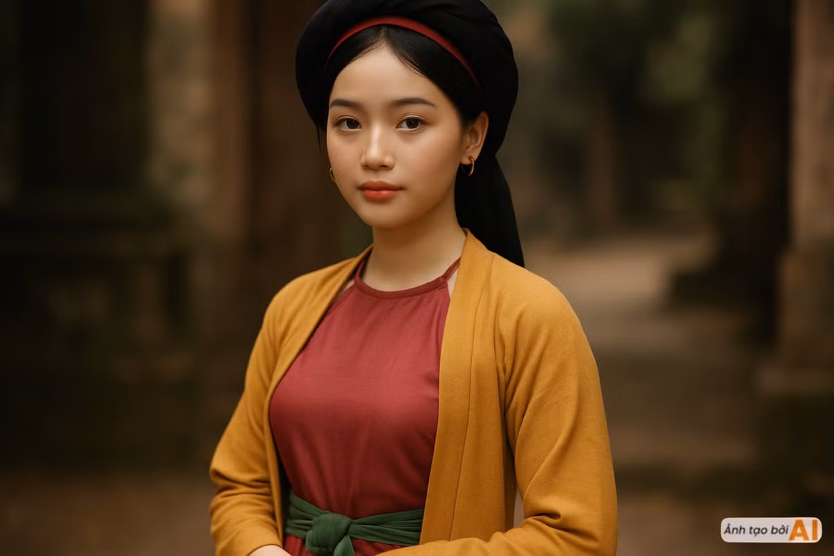 Trong khi đó, Cám được AI tái dựng với vẻ sắc sảo, môi đỏ nhẹ, ánh mắt đầy toan tính nhưng vẫn rất hút hồn.