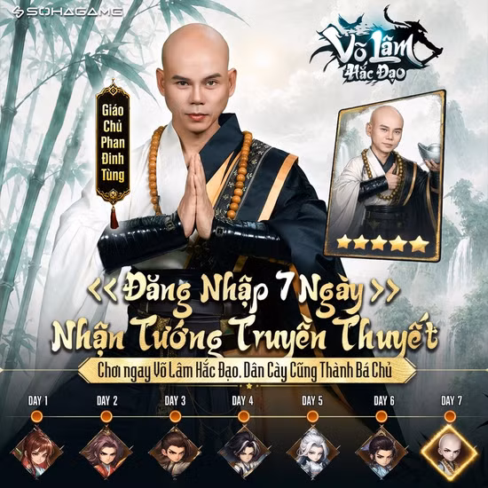 Theo giới thiệu từ nhà phát hành, Võ Lâm Hắc Đạo sẽ liên tục cập nhật tướng mới với tần suất mỗi tuần một lần nhằm duy trì sự mới mẻ cho hệ thống chiến thuật, đồng thời có sự đồng hành của ca sĩ Phan Đinh Tùng trong vai trò đại sứ hình ảnh với nhân vật Hư Trúc, góp phần kết nối cộng đồng game thủ yêu thích dòng game kiếm hiệp.