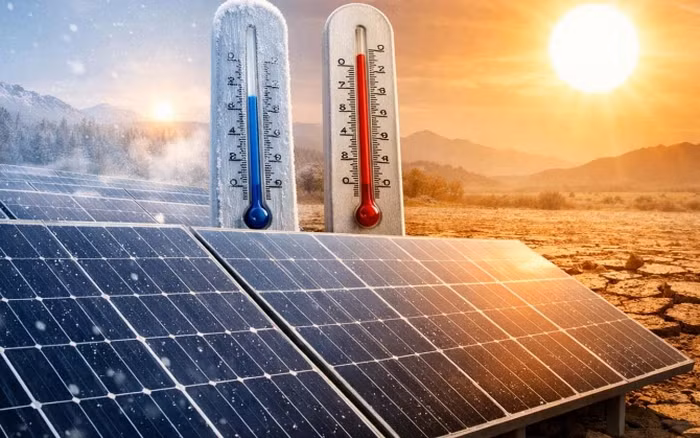 Nguyên nhân đến từ việc nhiệt độ cao làm các electron bên trong tế bào quang điện chuyển động hỗn loạn hơn, kéo theo hiện tượng sụt điện áp và giảm khả năng tạo điện, dù cường độ ánh sáng mặt trời ngoài trời vẫn rất mạnh.