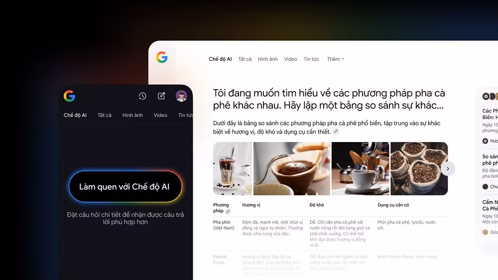 Thay vì chỉ hiển thị liên kết, Google AI sẽ tổng hợp câu trả lời chi tiết, có hình ảnh minh họa và trích dẫn nguồn tham khảo.