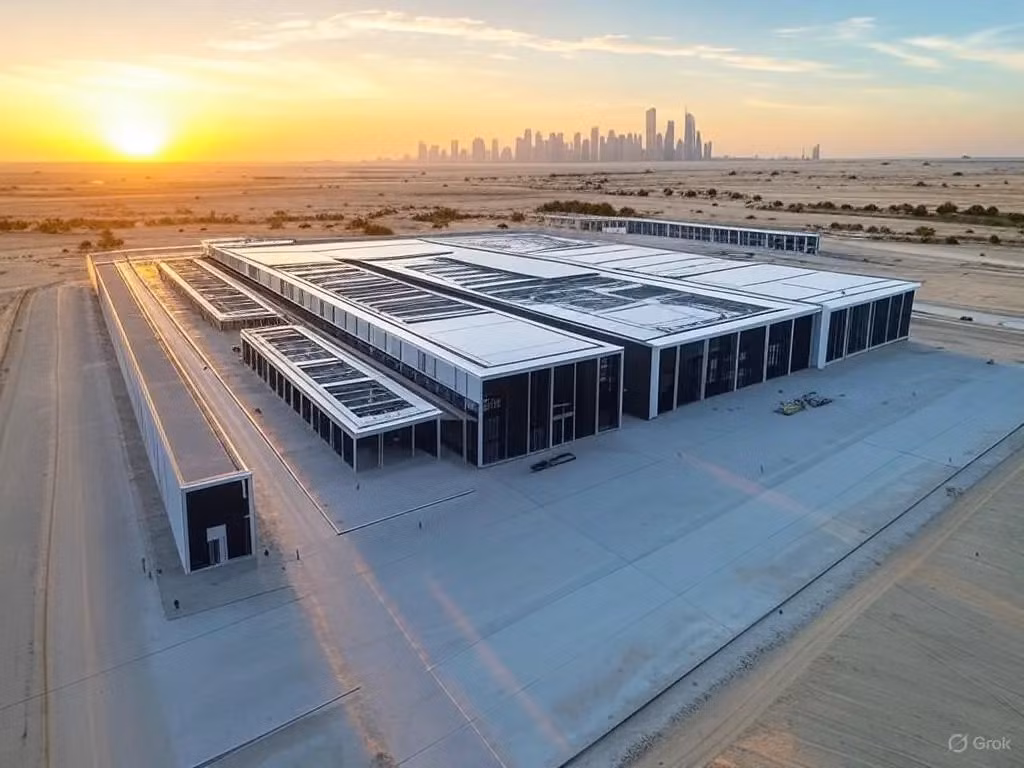 Abu Dhabi đã bắt tay với Mỹ xây dựng cơ sở AI lớn nhất bên ngoài Mỹ có công suất lên tới 5 gigawatt. (Ảnh: Grok)