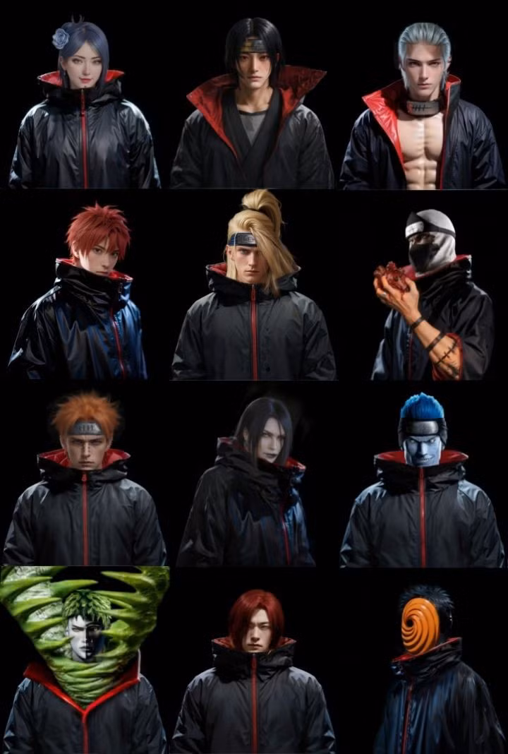 Tổ chức tội phạm khét tiếng Akatsuki trong Naruto vừa được AI tái hiện lại với diện mạo mới khiến fan “nổi da gà”.