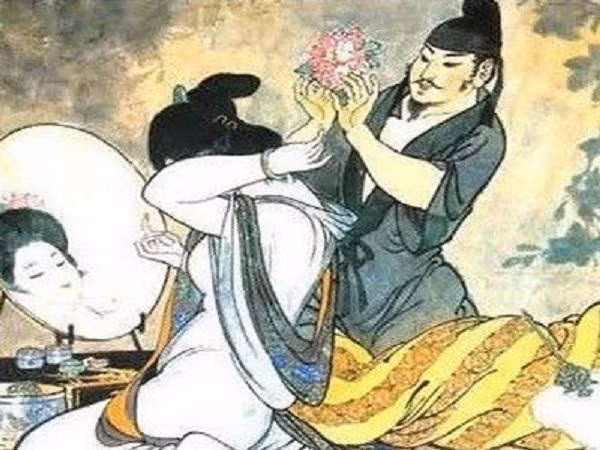 Giao Ái thông dâm với Triệu Cơ làm loạn hậu cung (tranh minh họa).