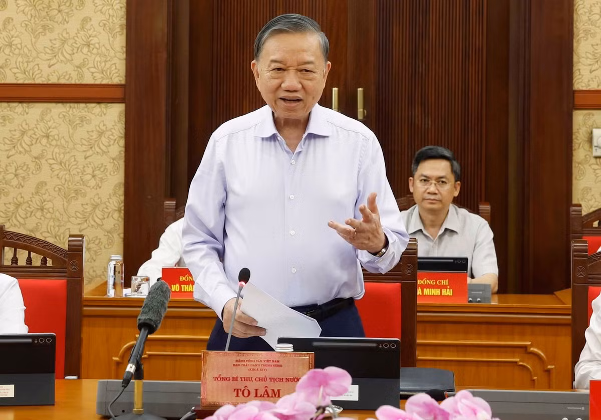 Tổng Bí thư, Chủ tịch nước Tô Lâm phát biểu tại phiên họp. Ảnh: TTXVN.