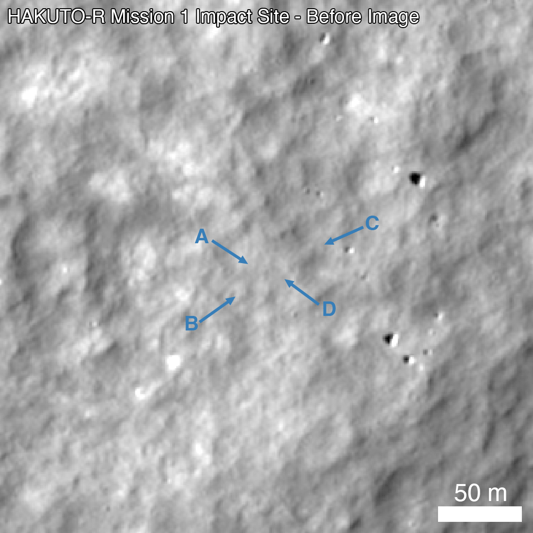 Trên Twitter, NASA cho biết camera của tàu thăm dò Mặt Trăng Lunar Reconnaissance Orbiter (LRO) đã chụp được hình ảnh nơi tàu Hakuto-R gặp sự cố bất thường vào ngày 26/4 khi cố đáp xuống Mặt trăng.