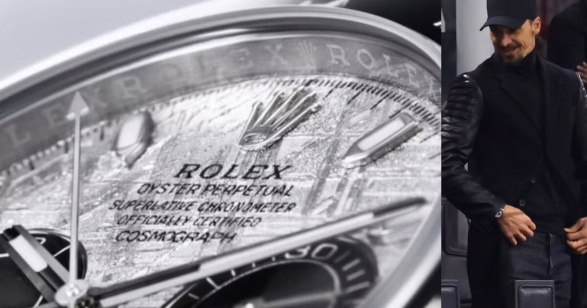 Chiếc Rolex Daytona 'Meteorite Dial' (Ref. 116519LN-0038). Siêu phẩm này sở hữu mặt số độc bản được chế tác từ đá thiên thạch tự nhiên, mang lại họa tiết vân Widmanstätten. Đi kèm bộ vỏ bằng vàng trắng 18k và vành bezel gốm Cerachrom đen, cỗ máy là sự hòa quyện hoàn hảo giữa kỹ nghệ cơ khí đỉnh cao và vẻ đẹp huyền bí của vũ trụ. (Ảnh: Rubber B)