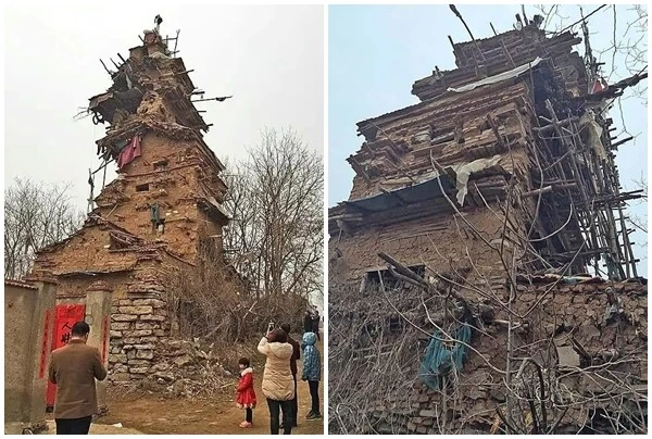 Kỳ dị ngôi nhà 7 tầng xây bằng đất và quần áo rách