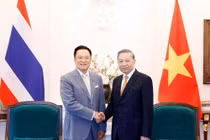 Tổng Bí thư, Chủ tịch nước Tô Lâm tiếp Thủ tướng Thái Lan Anutin Charnvirakul. (Ảnh: TTXVN)