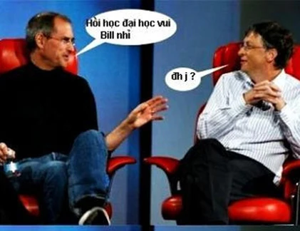 Ảnh chế Steve Jobs và Bill Gates nói chuyện