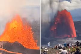 Kinh hoàng núi lửa ở Hawaii phun trào, dung nham cao hơn 100m