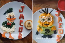 Ngộ nghĩnh bữa ăn hình nhân vật hoạt hình của cậu bé Jacob