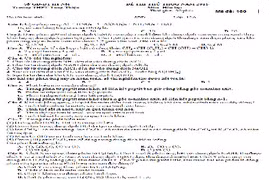 Đề thi thử THPT quốc gia 2015 môn Hóa học và đáp án