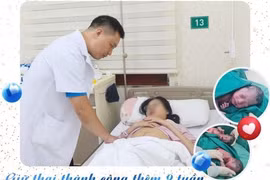 Cuộc chiến giữ song thai cho sản phụ bị tử cung ngắn, ối thõng âm đạo
