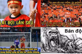 Ảnh chế lan truyền trên mạng về thất bại của ĐTVN tại Mỹ Đình