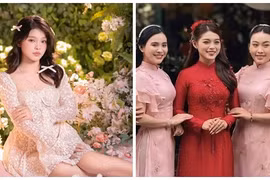 Ca sĩ Tuyết Nhung - con nuôi Phi Nhung rạng rỡ trong ngày cưới