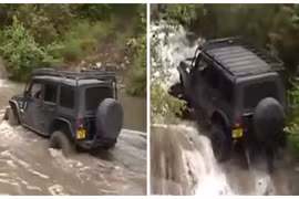 Xe Jeep băng hồ, leo thác nước tài tình