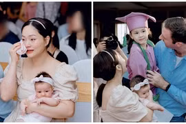 Lan Phương bật khóc khi dự lễ tốt nghiệp mẫu giáo của con gái