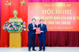 Ông Lê Hồng Vinh làm Phó Bí thư tỉnh ủy Nghệ An